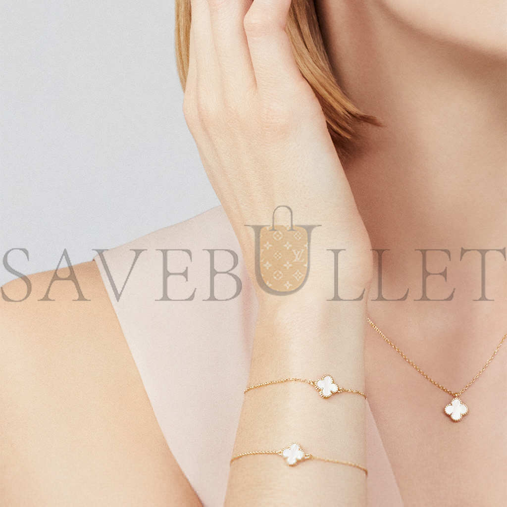 V*N CL*F arpels sweet alhambra bracelet - yellow gold, mother-of-pearl  vcarf68800